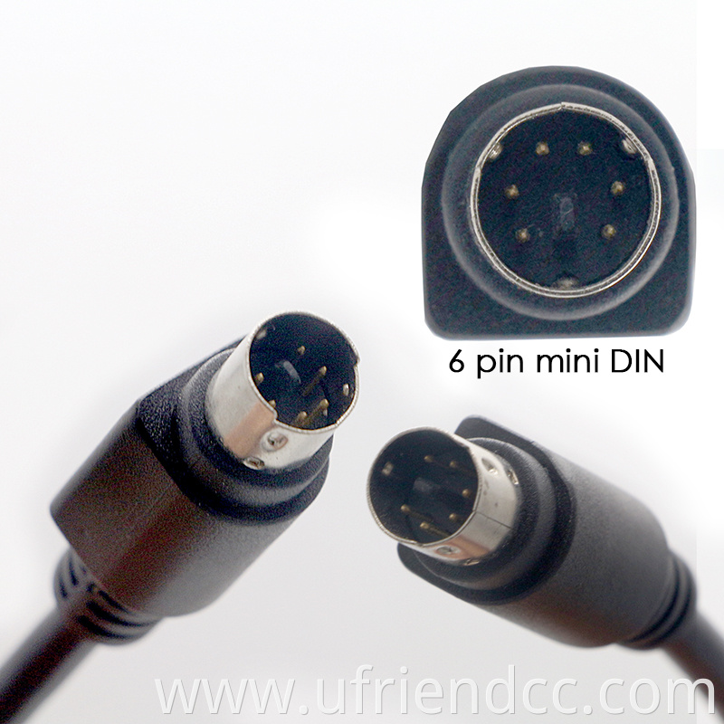 Custom Shiled Male To Male Female 5 6 8 9 10 Mini Pin Din Extension Cable